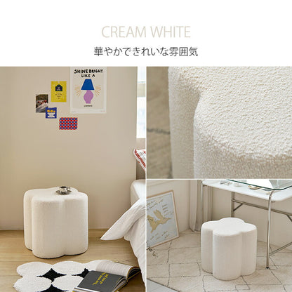 roomnhome クロ-バー スツール ブークレ ミニマル モダン おしゃれ 滑り止め クッション インテリア ドレッサースツール カフェ 寝室 リビング ドレスルーム 椅子 チェアー