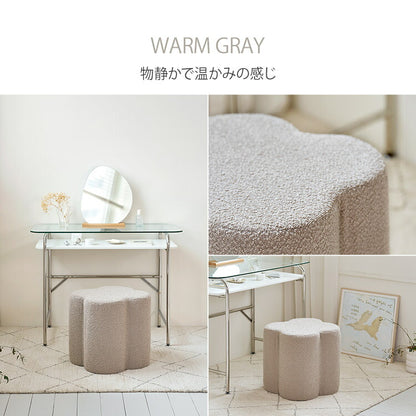 roomnhome クロ-バー スツール ブークレ ミニマル モダン おしゃれ 滑り止め クッション インテリア ドレッサースツール カフェ 寝室 リビング ドレスルーム 椅子 チェアー