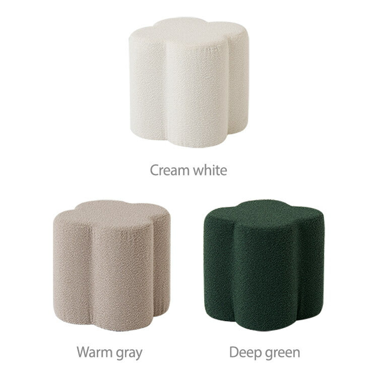 roomnhome クロ-バー スツール ブークレ ミニマル モダン おしゃれ 滑り止め クッション インテリア ドレッサースツール カフェ 寝室 リビング ドレスルーム 椅子 チェアー