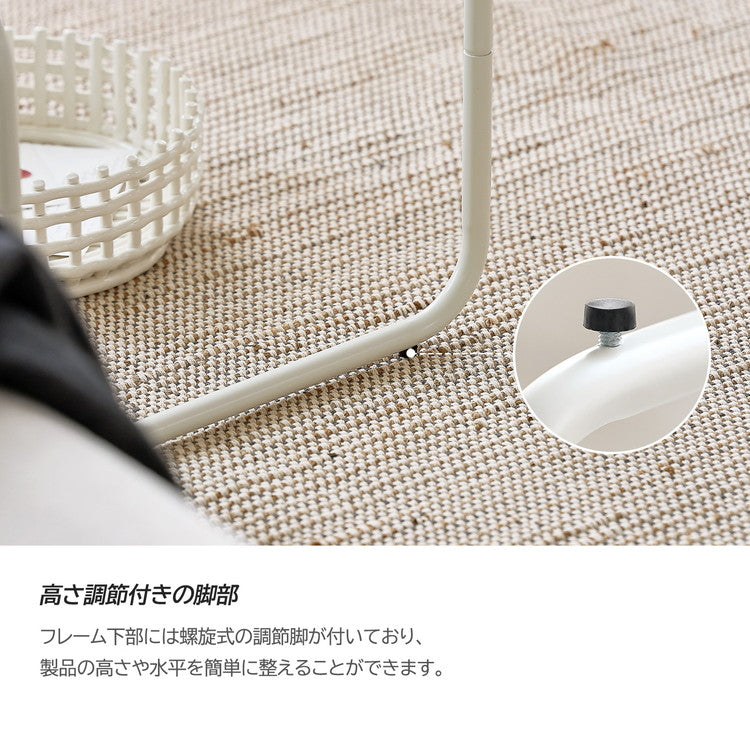 roomnhome ガラス サイドテーブル 幅50 テーブル スチール ミッドセンチュリー ダイニングテーブル センターテーブル 机 デスク ソファテーブル リビングテーブル おしゃれ 棚付き
