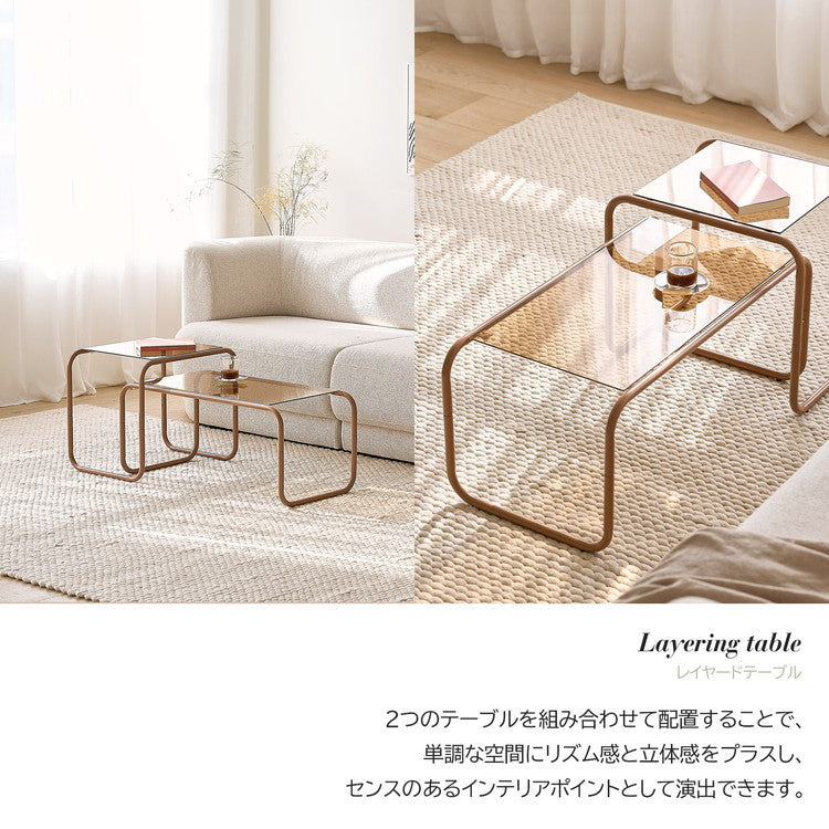 roomnhome ガラス サイドテーブル 幅80 テーブル セット スチール ミッドセンチュリー ダイニングテーブル センターテーブル 机 デスク ソファテーブル リビングテーブル おしゃれ 棚付き