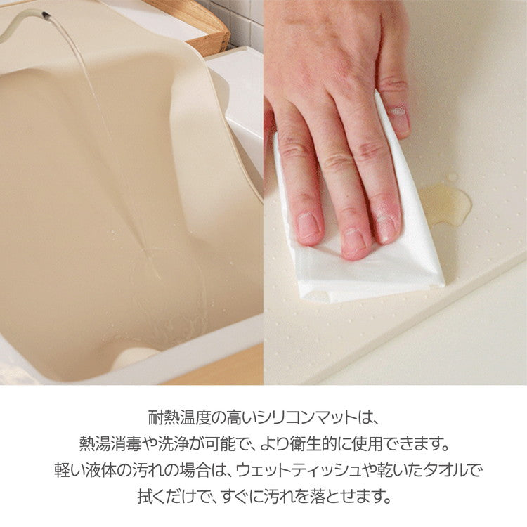 roomnhome シリコンマット エンボス加工滑り止め付き 約60 × 40cm 薄型 防臭防水機能付き トイレトレー ペットトイレ 薄型 ペット シート シーツ ペットシート