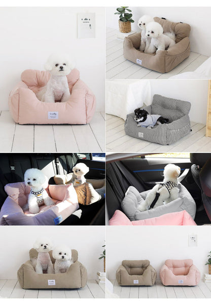 Woolly Pet in style 犬に優しい ペット用 カーシート Lサイズ 60×50×36cm ドライブシート 固定ベルト付き ペットベッド 車用 ドライブシート ルームアンドホーム(代引不可)