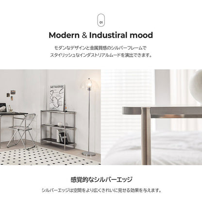 roomnhome イージー ラック オープンシェルフ 幅80 ステンレス ラック オープンラック 2段 スマート ローボード サイドボード サイドデスク ディスプレイ 棚 おしゃれ 韓国インテリア【送料無料】
