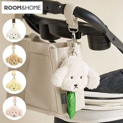 roomnhome マナーポーチ 何とも言えない表情のうんち袋入れ ストラップ付き 排便物袋入れ 出せるホール付き 韓国インテリア お散歩バッグ バギーバッグ 手首ストラップ 犬 ペット 軽量バッグ 軽い