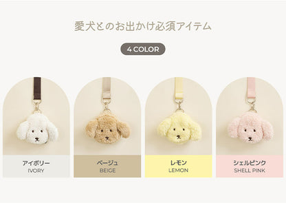 roomnhome マナーポーチ 何とも言えない表情のうんち袋入れ ストラップ付き 排便物袋入れ 出せるホール付き 韓国インテリア お散歩バッグ バギーバッグ 手首ストラップ 犬 ペット 軽量バッグ 軽い(代引不可)【メール便】