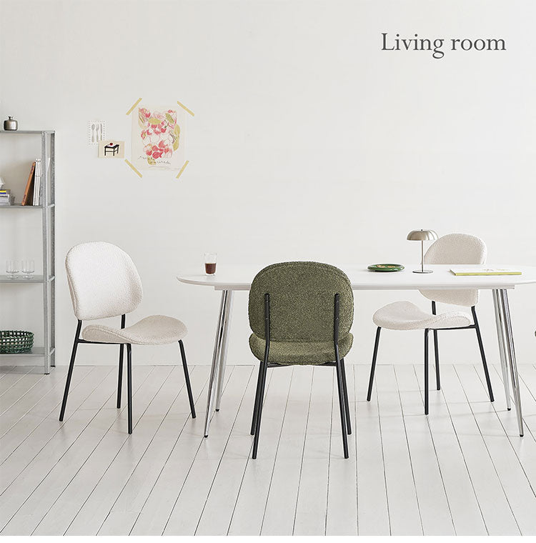 4脚セットroomnhome 体圧分散 ダイニングチェア ホッパーベントブークレチェア 椅子 背もたれ モダン リビングチェア ダイニングチェア 食卓椅子 ブークレ生地 インテリアコーディネート おしゃれ