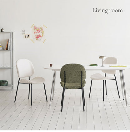 4脚セットroomnhome 体圧分散 ダイニングチェア ホッパーベントブークレチェア 椅子 背もたれ モダン リビングチェア ダイニングチェア 食卓椅子 ブークレ生地 インテリアコーディネート おしゃれ