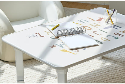 Roomnhome 色々な動物キャラクターデザイン 子供用 折り畳み テーブル 幅70cm 4段階 高さ調整 70×60×29cm アルファベット 韓国産 E1級 エコ合板使用 キッズテーブル 勉強机 ルームアンドホーム(代引不可)