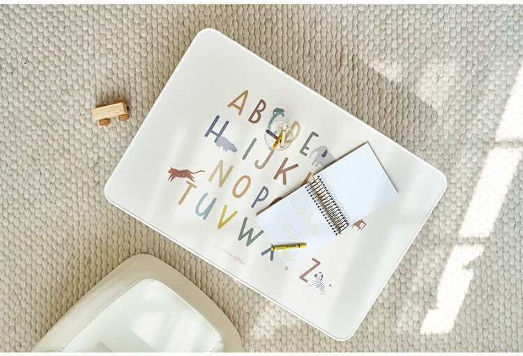 Roomnhome 色々な動物キャラクターデザイン 子供用 折り畳み テーブル 幅70cm 4段階 高さ調整 70×60×29cm アルファベット 韓国産 E1級 エコ合板使用 キッズテーブル 勉強机 ルームアンドホーム(代引不可)