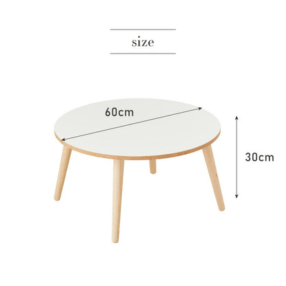 【roomnhome×リコメン堂】天然木脚 センターテーブル 丸型 白 60cm おしゃれ 韓国インテリア 耐荷重 約20kg ローテーブル【限定商品】かわいい シンプル インテリア モダン 北欧 一人暮らし(代引不可)