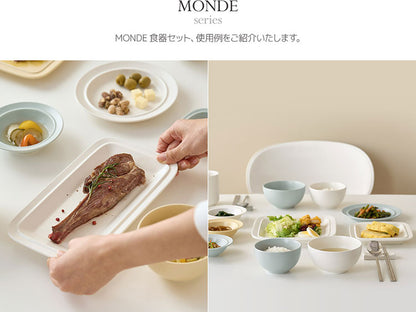 Roomnhome 食器セット 22点セット MONDE 4人 韓国食器 食器セット オーブン使用可能 食器 お皿 皿 プレート 小皿 ボウル 大皿 おしゃれ 韓国製 器 パスタ皿 キッチン プレゼント 結婚祝い(代引不可)