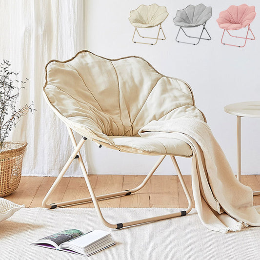 Roomnhome ムーンチェア-フォールディングチェアリラックスチェア 折り畳み椅子 折りたたみ椅子 背もたれ ムーンチェア ラウンジチェア ポーダブルチェア アルミチェア 椅子 一人掛け(代引不可)