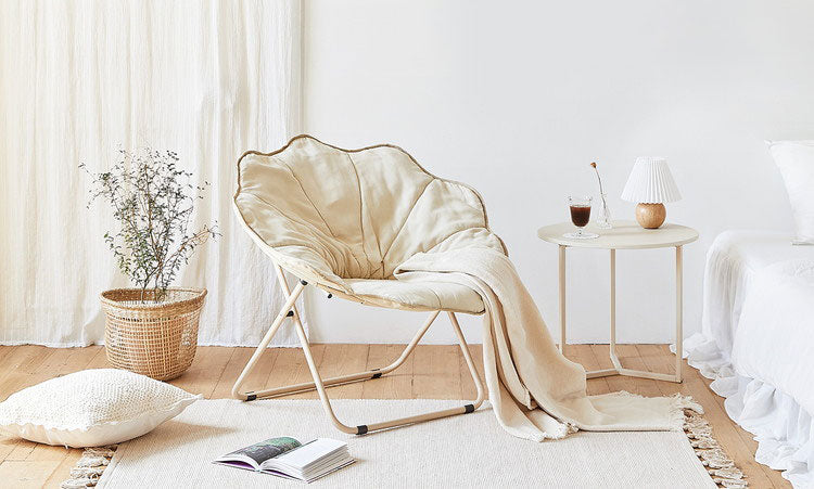 Roomnhome ムーンチェア-フォールディングチェアリラックスチェア 折り畳み椅子 折りたたみ椅子 背もたれ ムーンチェア ラウンジチェア ポーダブルチェア アルミチェア 椅子 一人掛け(代引不可)