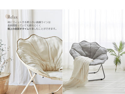 Roomnhome ムーンチェア-フォールディングチェアリラックスチェア 折り畳み椅子 折りたたみ椅子 背もたれ ムーンチェア ラウンジチェア ポーダブルチェア アルミチェア 椅子 一人掛け(代引不可)