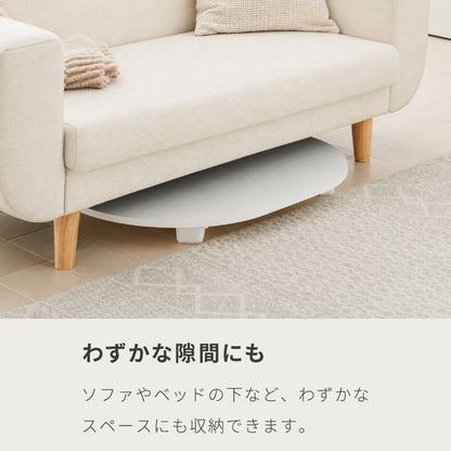 roomnhome×リコメン堂 【高さ6段階調節】 ラウンド 折りたたみテーブル E0等級 LPM ローテーブル センターテーブル サイドテーブル 完成品 組立不要 子供 安全 角丸 ノートPC 韓国インテリア