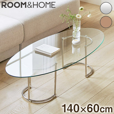 【roomnhome×リコメン堂】ガラステーブル 幅140cm センターテーブル 韓国インテリア ローテーブル リビングテーブル ミッドセンチュリー カフェテーブル コーヒーテーブル おしゃれ
