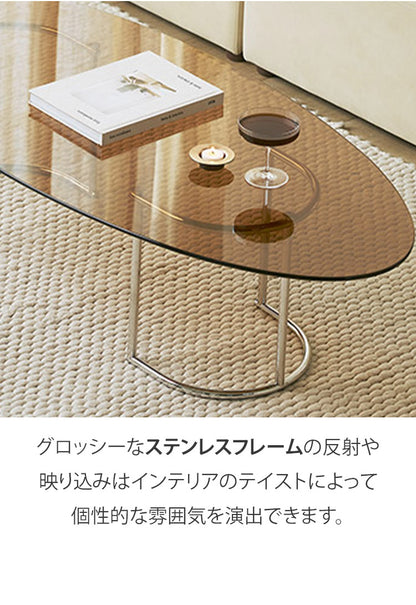 【roomnhome×リコメン堂】ガラステーブル 幅140cm センターテーブル 韓国インテリア ローテーブル リビングテーブル ミッドセンチュリー カフェテーブル コーヒーテーブル おしゃれ(代引不可)