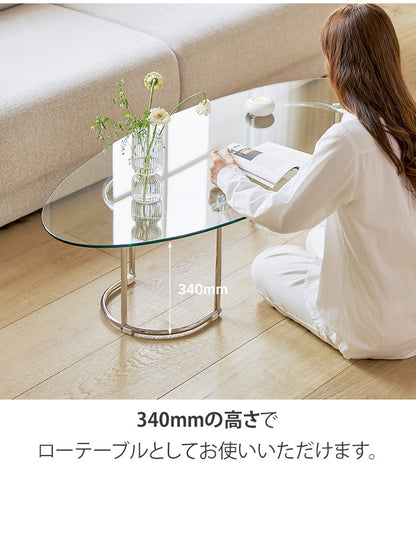 【roomnhome×リコメン堂】ガラステーブル 幅140cm センターテーブル 韓国インテリア ローテーブル リビングテーブル ミッドセンチュリー カフェテーブル コーヒーテーブル おしゃれ(代引不可)