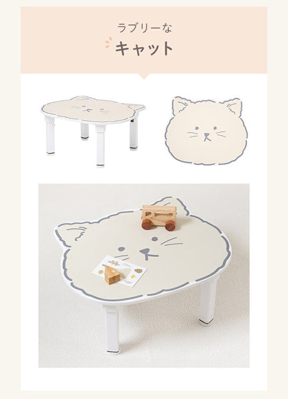 【リコメン堂限定】 roommhome プチキッズテーブル アニマル 幅56-59cm 高さ調整付き 折りたたみ キッズテーブル 子供 テーブル 子供用 テーブル 折り畳み 子供テーブル 机 こども用(代引不可)