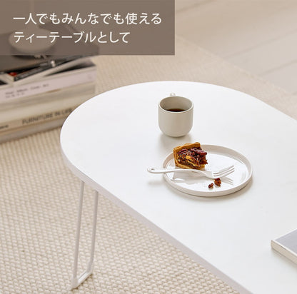 【roomnhome×リコメン堂】折りたたみテーブル 幅100cm ホワイト センターテーブル 傷がつかない天板仕様 韓国 インテリア 北欧 かわいい オシャレ(代引不可)