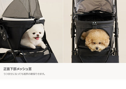 roomnhome EASY ペットカート フォールディング プチ 折りたたみ ペットキャリー 多頭 犬カート 小型犬 中型犬 ペット用 カート おでかけ 散歩 犬 いぬ イヌ ドッグ 猫 ねこ ネコ キャット(代引不可)