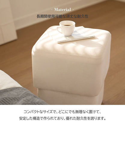 プフ ベルベット キューブスツール 四角 化粧台 椅子 ドレッサー 補助椅子 オットマン 北欧 韓国インテリア おしゃれ カフェ コンパクト 軽量 寝室 クリーム ピンク ブラック ROOM&HOME
