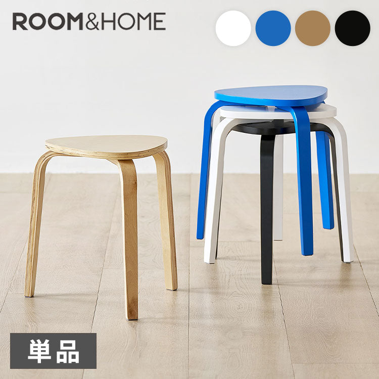【5%OFF】roomnhome スツール スタッキング コンパクト キッチン ダイニング おしゃれ ウッドチェア 木製 丸 丸椅子 腰掛け チェアー イス 椅子 いす 背もたれなし 北欧 シンプル モダン 丸