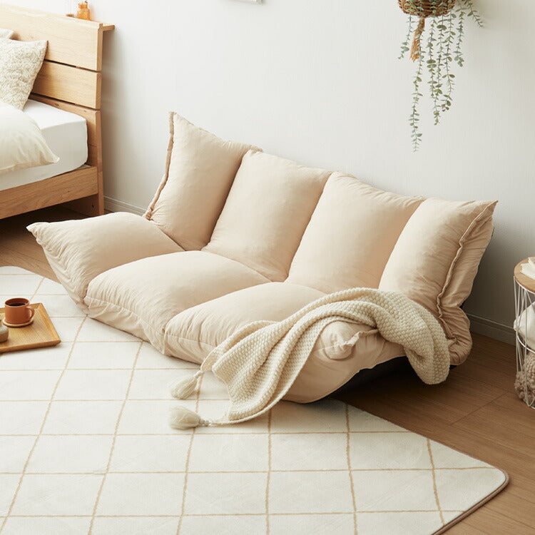 ローソファー 選べる2種類の生地 日本製 2人掛け 座椅子 ソファーベッド ハイバック おしゃれ 二人掛け ソファー ソファ リクライニングソファー ソファベッド フロアソファ コンパクト リビング(代引不可)