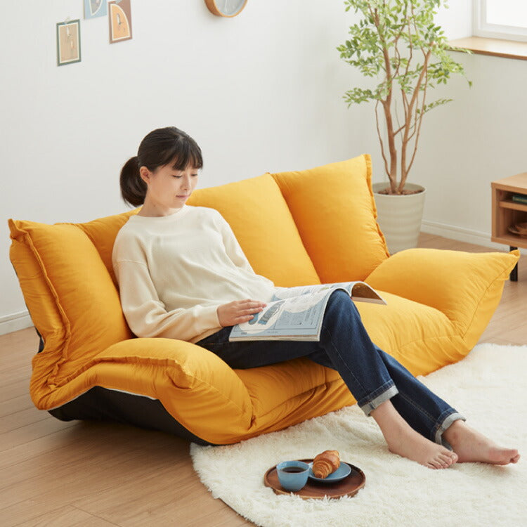 ローソファー 選べる2種類の生地 日本製 2人掛け 座椅子 ソファーベッド ハイバック おしゃれ 二人掛け ソファー ソファ リクライニングソファー ソファベッド フロアソファ コンパクト リビング(代引不可)