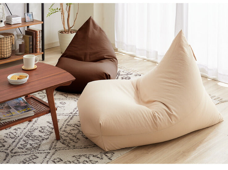 日本製 巾着型 ビーズクッション L 幅66cm 奥行き110cm 高さ55cm クッション ビーズ かわいい シンプル ごろ寝(代引不可)