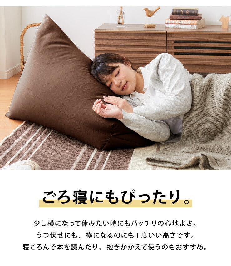 日本製 巾着型 ビーズクッション L 幅66cm 奥行き110cm 高さ55cm クッション ビーズ かわいい シンプル ごろ寝(代引不可)