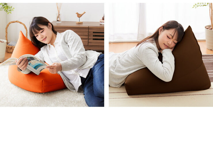日本製 三角型 ビーズクッション M 幅55cm 奥行き84cm 高さ40cm クッション ビーズ かわいい シンプル ごろ寝(代引不可)