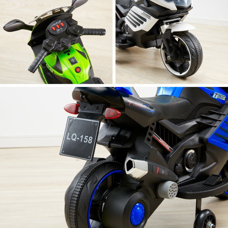 電動乗用バイク レッド ホワイト 充電器付き 子供用 乗用 プレゼント ギフト おもちゃ バイク カッコいい 充電式 ミニバイク ポケバイ