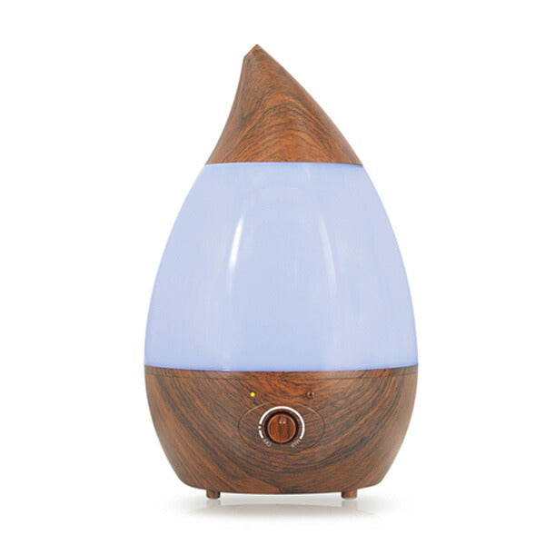 しずく型 超音波加湿器 木目調 1.6L LED付き 卓上 ミスト コンパクト アロマ対応 超音波 加湿器 冬 ディフューザー