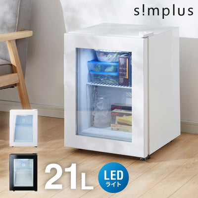 ディスプレイ 冷凍庫 21L ガラストップ セカンド 卓上 コンパクト ショーケース simplus シンプラス SP-SD21