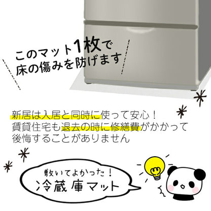 冷蔵庫 マット キズ防止 透明 Mサイズ 35×65cm×2枚SET 500Lクラス 凹み防止 へこみ防止 無色 透明 床 保護 防音
