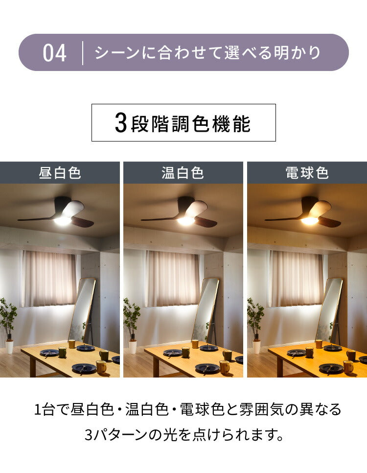 シーリングファンライト シーリングファン 3枚羽 42インチシーリングファン リモコン付き LED対応 天井照明 おしゃれ インテリア SLF-30-RC