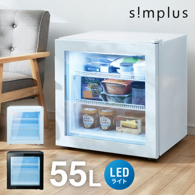 ディスプレイ冷凍庫 55L ガラストップ ショーケース仕様 冷凍庫 店舗 業務用 simplus シンプラス SP-55DSLF