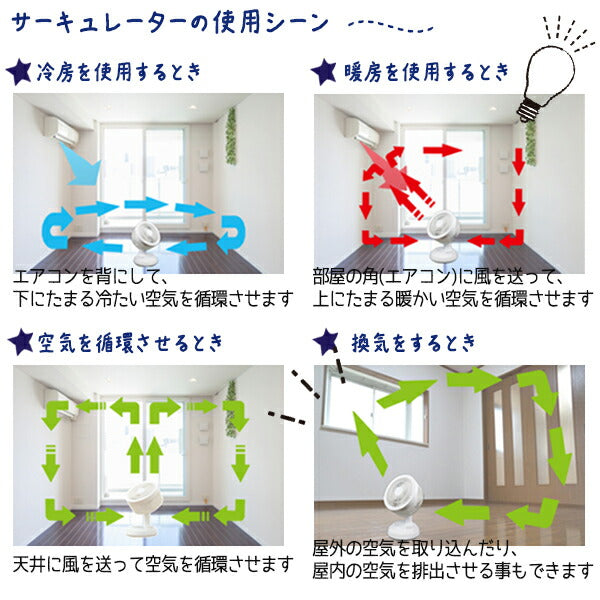 サーキュレーター 首振りSimpleサーキュレーター 最大15畳対応 パワフル 風量調整 換気 角度調整 扇風機 コンパクト