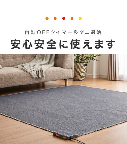 2畳 ホットカーペット 省エネ 175×175 テクノス 電気カーペット 電機マット 切り忘れ自動OFF 冬 ホットマット 足元暖房 電気マット ラグマット エコ 床暖房 折り畳み ダニ退治機能付