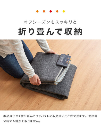 2畳 ホットカーペット 省エネ 175×175 テクノス 電気カーペット 電機マット 切り忘れ自動OFF 冬 ホットマット 足元暖房 電気マット ラグマット エコ 床暖房 折り畳み ダニ退治機能付