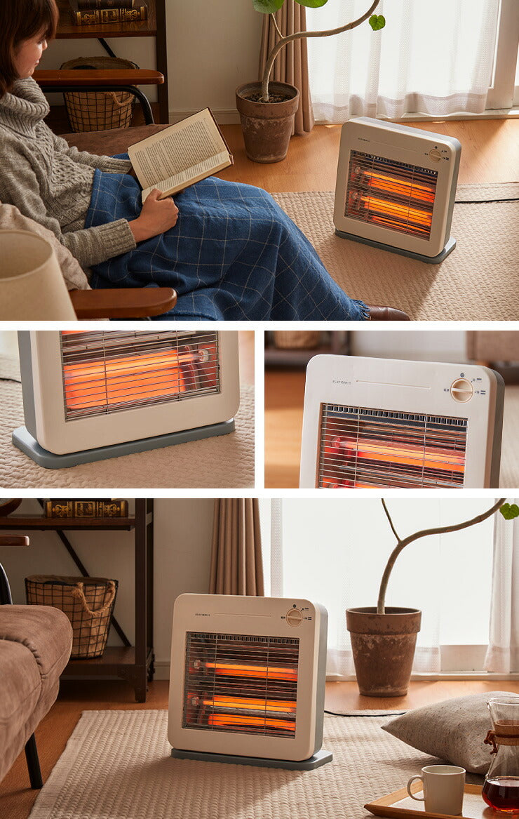 電気 ストーブ 800W 足元 ヒーター 400W 安全 シンプル ホワイト 薄型 軽量 冬 省エネ エコ 小型 コンパクト 転倒 OFF 電源 収納