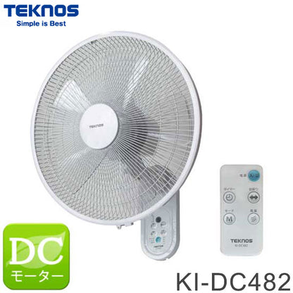 TEKNOS テクノス 壁掛け扇風機 40cm 壁掛け フルリモコン 扇DCモーター KI-DC482 扇風機 ホワイト 省電力 5枚羽根