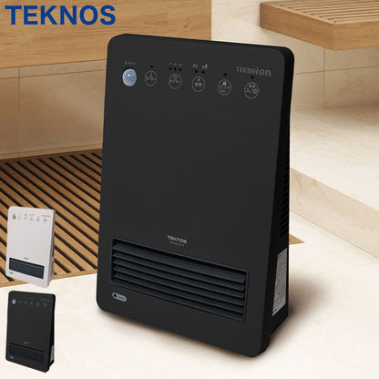 テクノス 人感センサー付キセラミックヒーター テクノイオン ヒーター 1200W 600W ブラック ホワイト 冬 一人暮らし 部屋 室内 あったか 冬物 家電 節電 TEKNOS