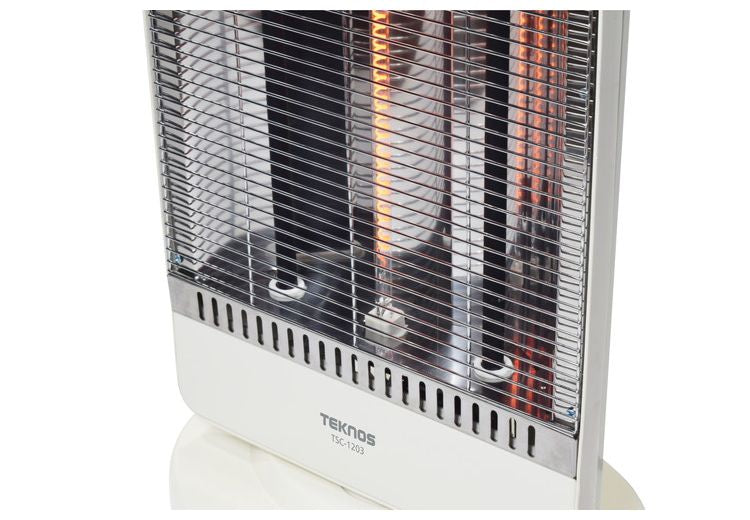 テクノス コンビヒーター3灯 シーズ2+カーボン1 1200W TSC-1203 ホワイト 足元ヒーター 冬 暖房 転倒 首振り 遠赤外線ヒーター 暖房機 冬 一人暮らし 部屋 室内 あったか 冬物 家電 TEKNOS