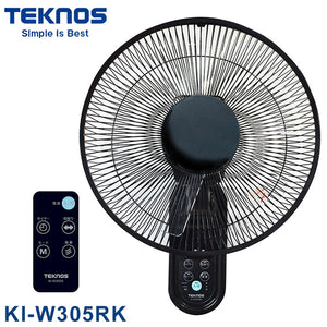 TEKNOS テクノス 壁掛け扇 フルリモコン ブラック リモコン付き 30cm 5枚羽根 フラットガード 首振り 風量3段階 切タイマー付き 静音 サーキュレーター 扇風機 おしゃれ 脱衣所 換気 KI-W305RK