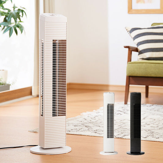 タワーファン 風量3段階 首振り 持ち手付 省スペース スリム シンプル 縦型 静音 タワー型 扇風機