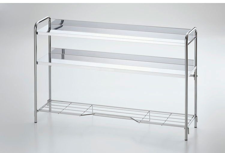 日本製 燕三条 コンロ奥ラック 3段 ステンレス棚 キッチンラック キッチン収納 ステンレスラック 調味料ラック スパイスラック AK-108 ステンレス(代引不可)