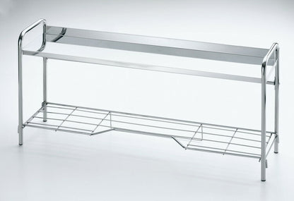 日本製 燕三条 コンロ奥ラック 2段 ステンレス棚 キッチンラック キッチン収納 ステンレスラック 調味料ラック スパイスラック AK-083 ステンレス(代引不可)